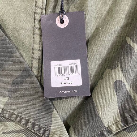 NWT Lucky Brand Womens Camo Belted Utility Jacket Size Large Olive Multi Green - Picture 4 of 12